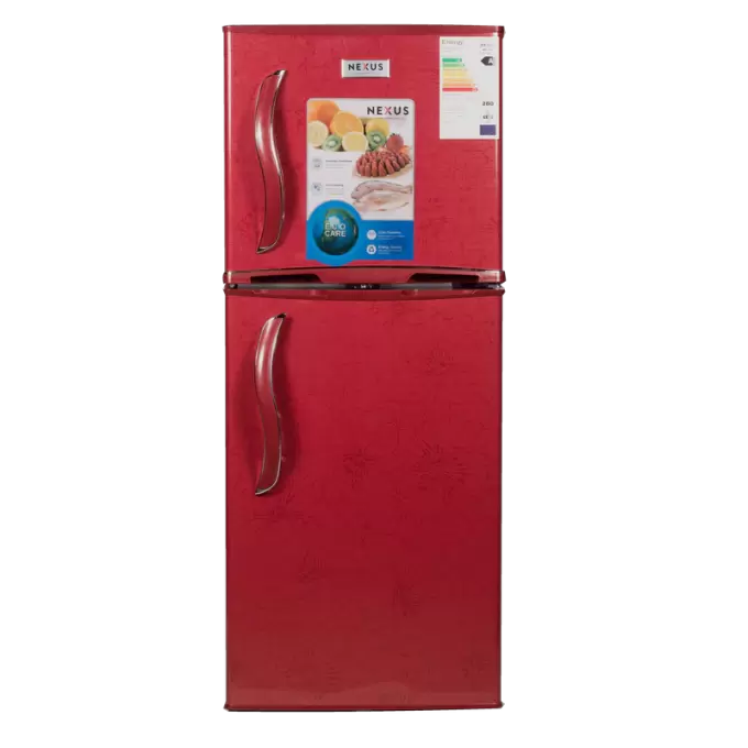 Nexus NX-235 185 Litres Top Freezer Refrigerator Red with flower :- Nexus NX-235 185 Litres Top Fr...